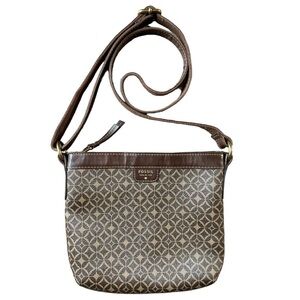 Fossil Issue Number 1954 Women’s Brown and Tan Crossbody Adjustable Strap Purse